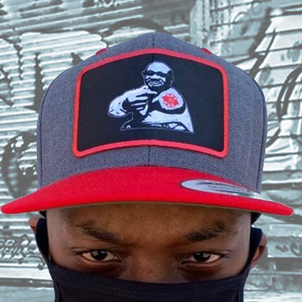 Gang Starr Guru Tattoo Photo Snapback Hat - Grey & Red